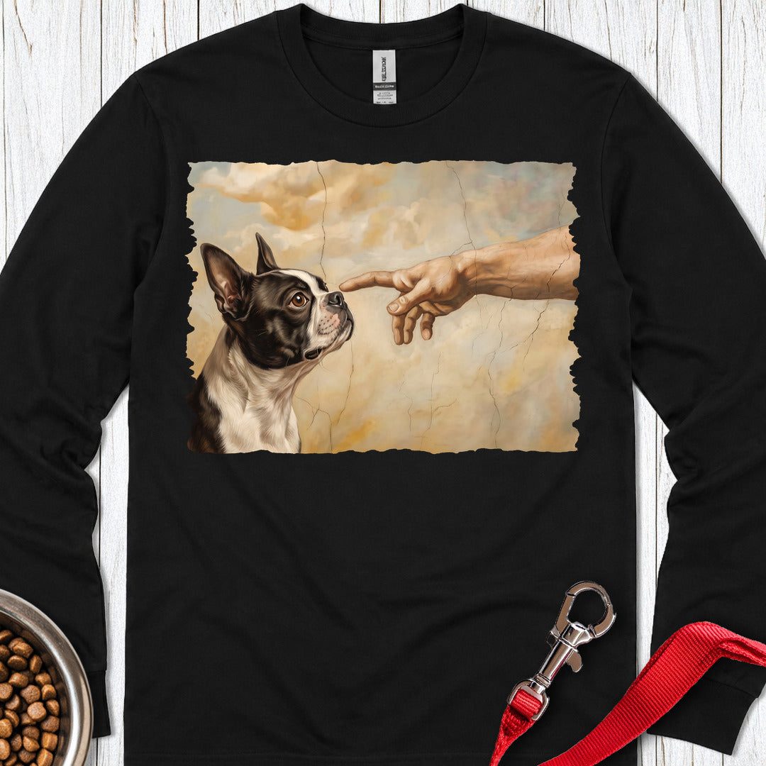 Boston Terrier Creation Long Sleeve Shirt Gift For Dog Lover
