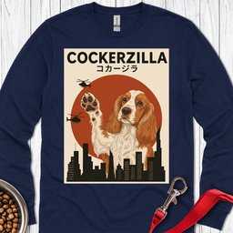 Cockerzilla Cocker Spaniel Long Sleeve Shirt Gift For Dog Lover