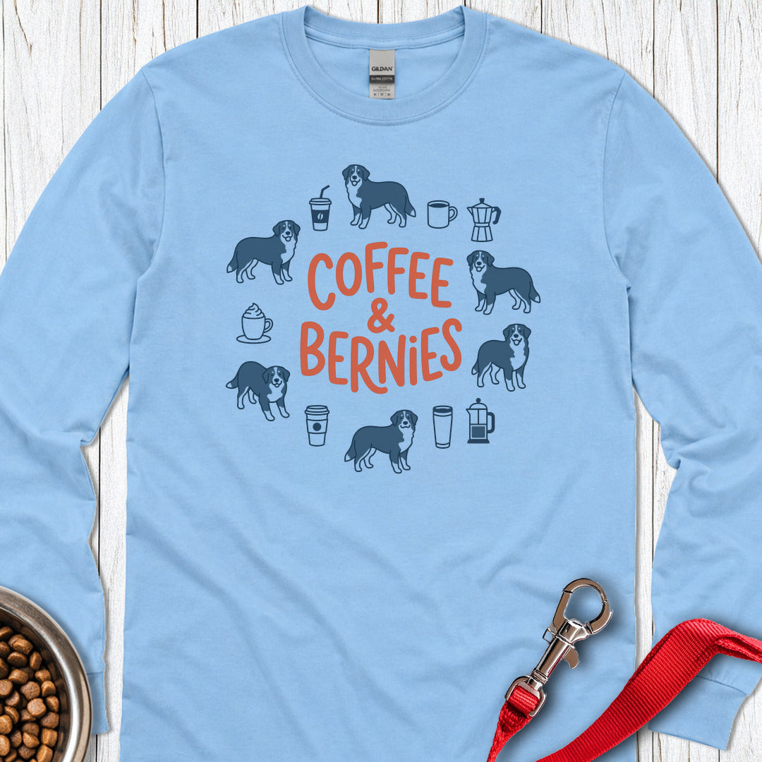 Coffee And Bernies Long Sleeve Shirt Gift For Dog Lover
