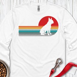 Boston Terrier Retro Sunset Long Sleeve Shirt Gift For Dog Lover