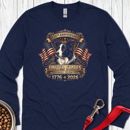 Border Collie USA 250 Anniversary Long Sleeve Shirt Gift For Dog Lover