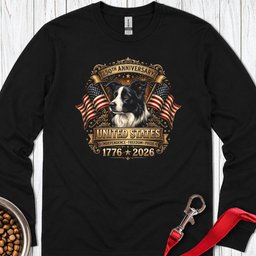 Border Collie USA 250 Anniversary Long Sleeve Shirt Gift For Dog Lover