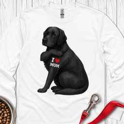 Black Labrador I Love Mom Long Sleeve Shirt Gift For Mom
