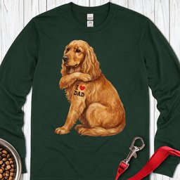 Cocker Spaniel I Love Dad Long Sleeve Shirt Gift For Dad