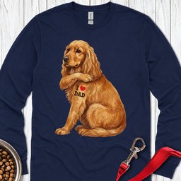 Cocker Spaniel I Love Dad Long Sleeve Shirt Gift For Dad