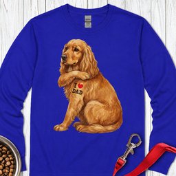 Cocker Spaniel I Love Dad Long Sleeve Shirt Gift For Dad