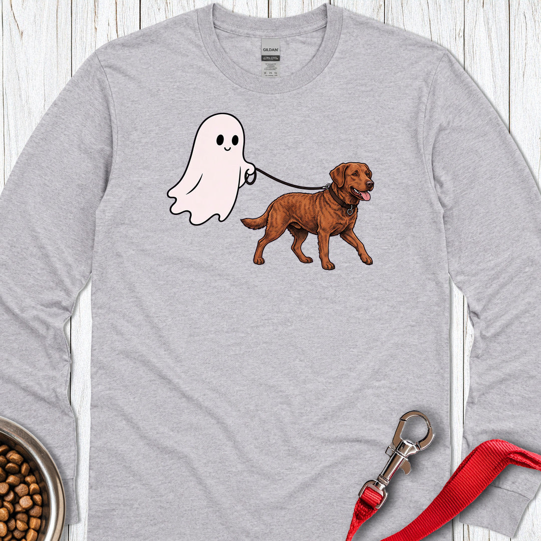 Chesapeake Bay Retriever Ghost Walk Long Sleeve Shirt Gift For Dog Lover