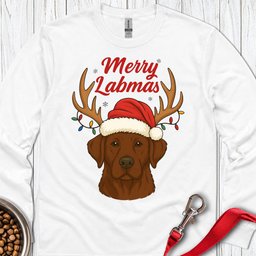 Chocolate Labrador Christmas Long Sleeve Shirt Gift For Dog Lover