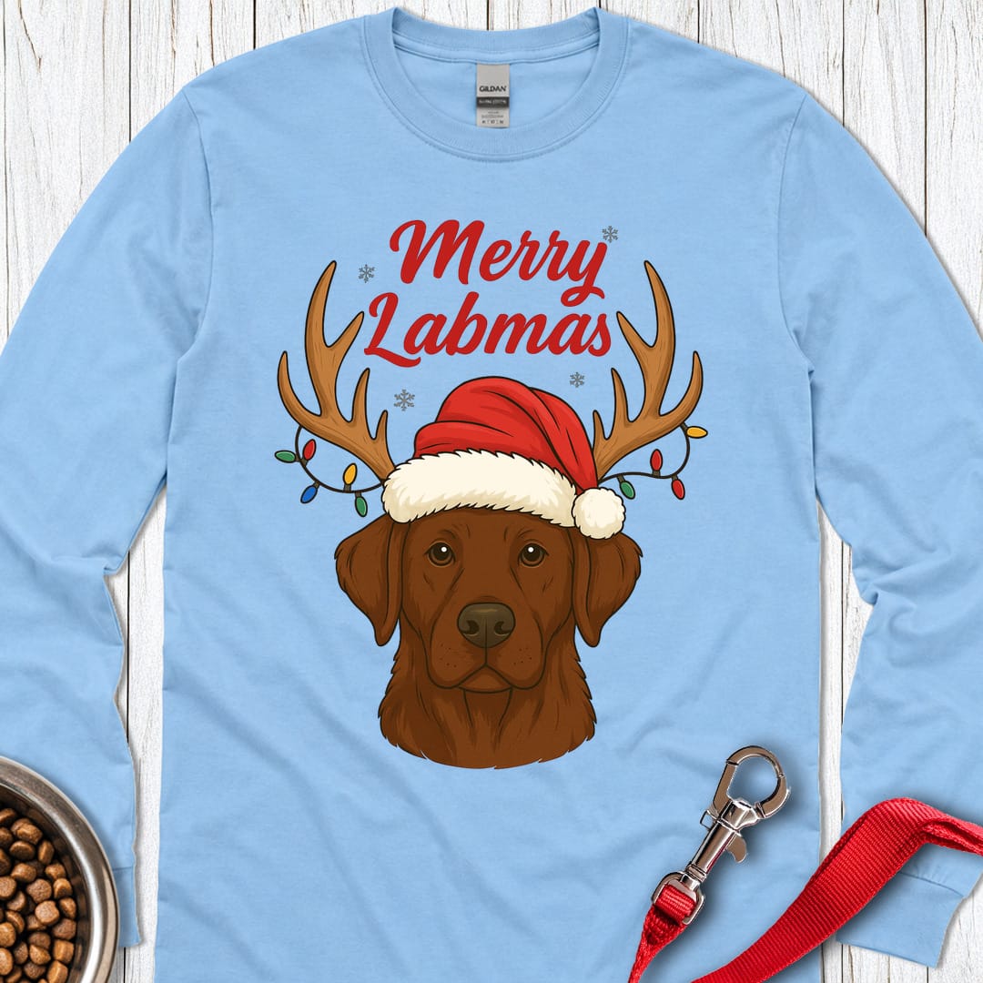 Chocolate Labrador Christmas Long Sleeve Shirt Gift For Dog Lover