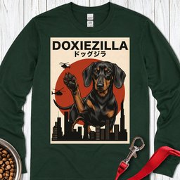 Dachshund Doxiezilla Black Long Sleeve Shirt Gift For Dog Lover