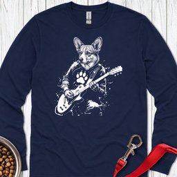 Cardigan Welsh Corgi Guitar Long Sleeve Shirt Gift For Dog Lover