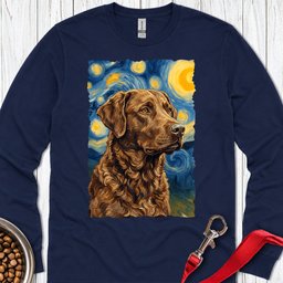 Chesapeake Bay Retriever Van Gogh Long Sleeve Shirt Gift For Dog Lover