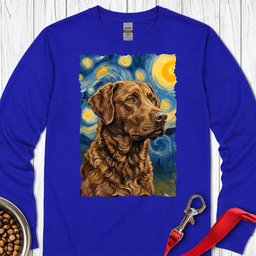 Chesapeake Bay Retriever Van Gogh Long Sleeve Shirt Gift For Dog Lover
