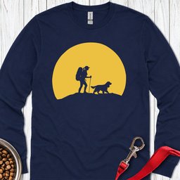 Cocker Spaniel Hiking Long Sleeve Shirt Gift For Dog Lover