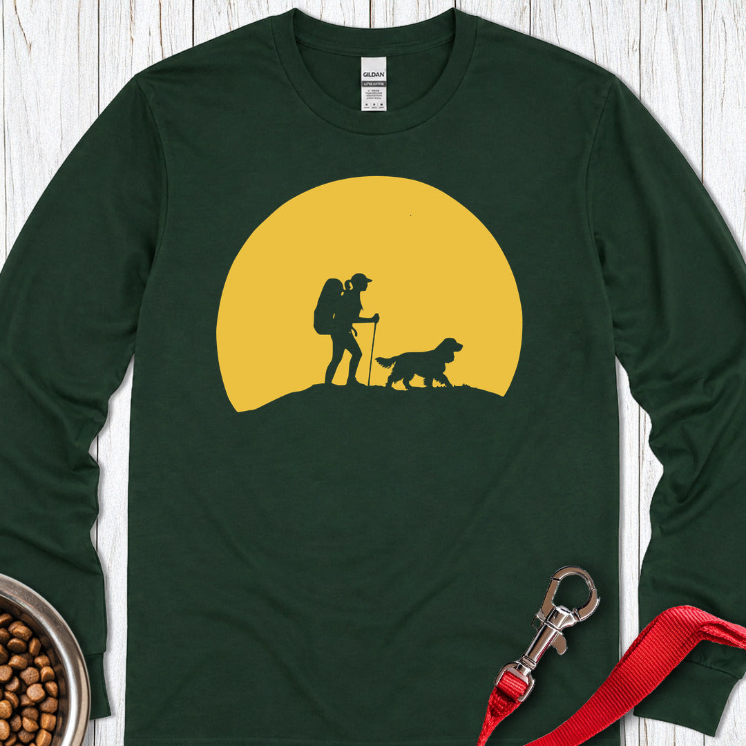 Cocker Spaniel Hiking Long Sleeve Shirt Gift For Dog Lover