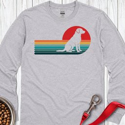 Chesapeake Bay Retriever Retro Sunset Long Sleeve Shirt Gift For Dog Lover