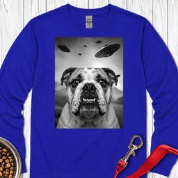 English Bulldog Ufo Long Sleeve Shirt Gift For Dog Lover
