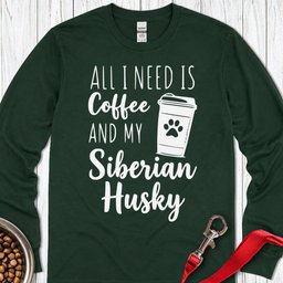 Husky Coffee Long Sleeve Shirt Gift For Dog Lover