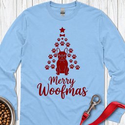 French Bulldog Merry Woofmas Christmas Long Sleeve Shirt Gift For Dog Lover