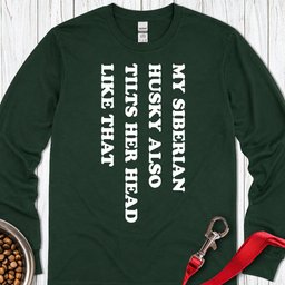 Husky Tilt Her Head Long Sleeve Shirt Gift For Dog Lover