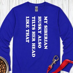 Husky Tilt Her Head Long Sleeve Shirt Gift For Dog Lover
