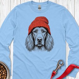 Irish Setter Beanie Long Sleeve Shirt Gift For Dog Lover