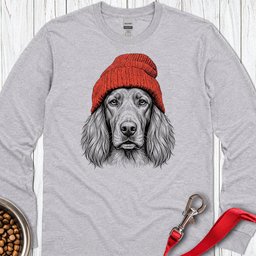 Irish Setter Beanie Long Sleeve Shirt Gift For Dog Lover