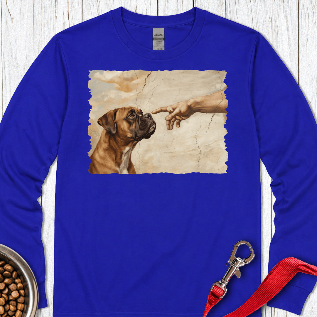 God Creates Fawn Boxer Long Sleeve Shirt Gift For Dog Lover