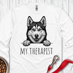Husky Therapist Long Sleeve Shirt Gift For Dog Lover
