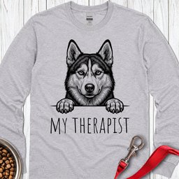 Husky Therapist Long Sleeve Shirt Gift For Dog Lover