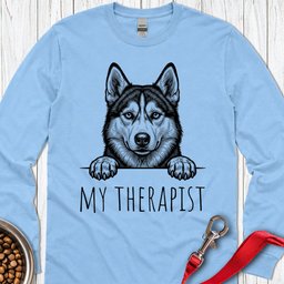 Husky Therapist Long Sleeve Shirt Gift For Dog Lover