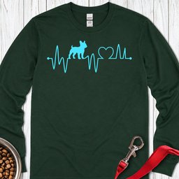 French Bulldog Heartbeat Long Sleeve Shirt Gift For Dog Lover