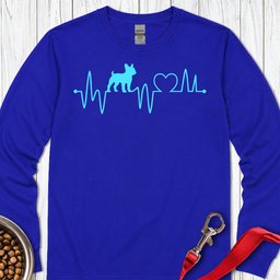 French Bulldog Heartbeat Long Sleeve Shirt Gift For Dog Lover