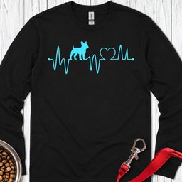 French Bulldog Heartbeat Long Sleeve Shirt Gift For Dog Lover