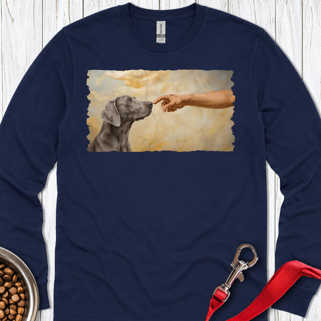 God Creates Weimaraner Long Sleeve Shirt Gift For Dog Lover