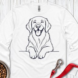 Flat Coated Retriever Lineart Long Sleeve Shirt Gift For Dog Lover