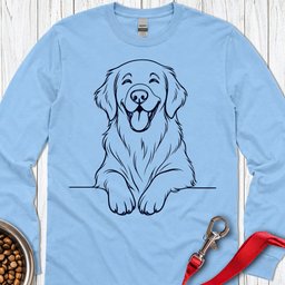 Flat Coated Retriever Lineart Long Sleeve Shirt Gift For Dog Lover