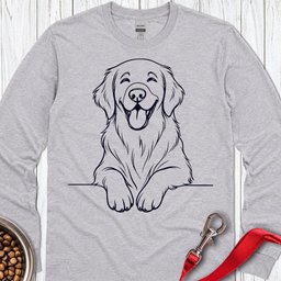 Flat Coated Retriever Lineart Long Sleeve Shirt Gift For Dog Lover