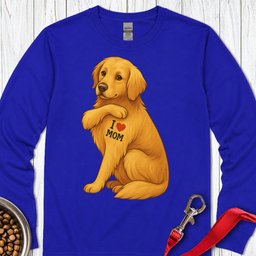 Golden Retriever I Love Mom Long Sleeve Shirt Gift For Mom