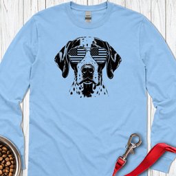 English Pointer Flag Shades Long Sleeve Shirt Gift For Dog Lover