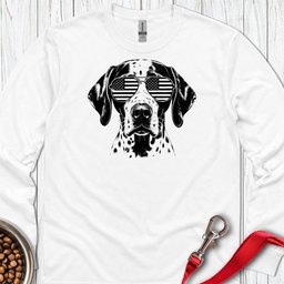 English Pointer Flag Shades Long Sleeve Shirt Gift For Dog Lover