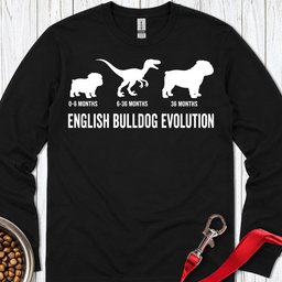 English Bulldog Evolution Long Sleeve Shirt Gift For Dog Lover