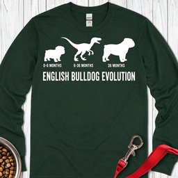 English Bulldog Evolution Long Sleeve Shirt Gift For Dog Lover