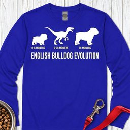 English Bulldog Evolution Long Sleeve Shirt Gift For Dog Lover