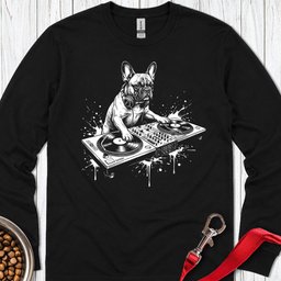 French Bulldog DJ Long Sleeve Shirt Gift For Dog Lover