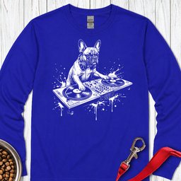 French Bulldog DJ Long Sleeve Shirt Gift For Dog Lover