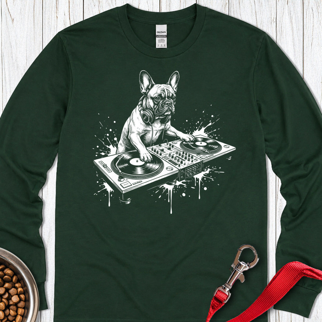 French Bulldog DJ Long Sleeve Shirt Gift For Dog Lover