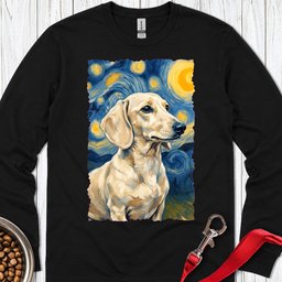 Dachshund Van Gogh Cream Long Sleeve Shirt Gift For Dog Lover