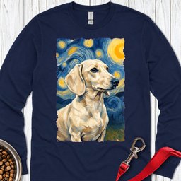 Dachshund Van Gogh Cream Long Sleeve Shirt Gift For Dog Lover