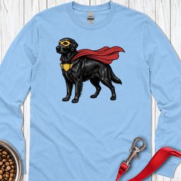 Flat Coated Retriever Superhero Long Sleeve Shirt Gift For Dog Lover